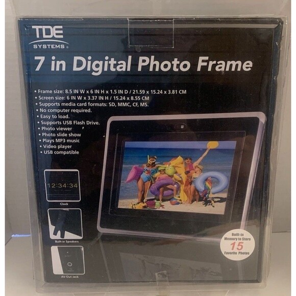 TDE SYSTEMS 7 INCH DIGITAL PHOTO FRAME NEW IN THE BOX. - Picture 2 of 5